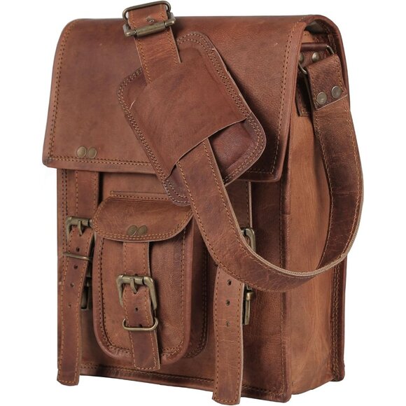 🆕 Women Brown Messenger Satchel Bag Passion Leather Sturdy Full Grain Durable - Picture 6 of 9